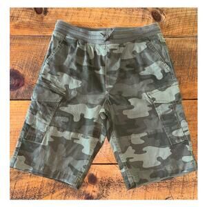 Boys Eddie Bauer Camo Cargo Shorts Pockets Drawstring Elastic Waist Size 16‎